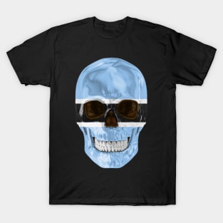 Botswana Flag Skull - Gift for Botswanan With Roots From Botswana T-Shirt